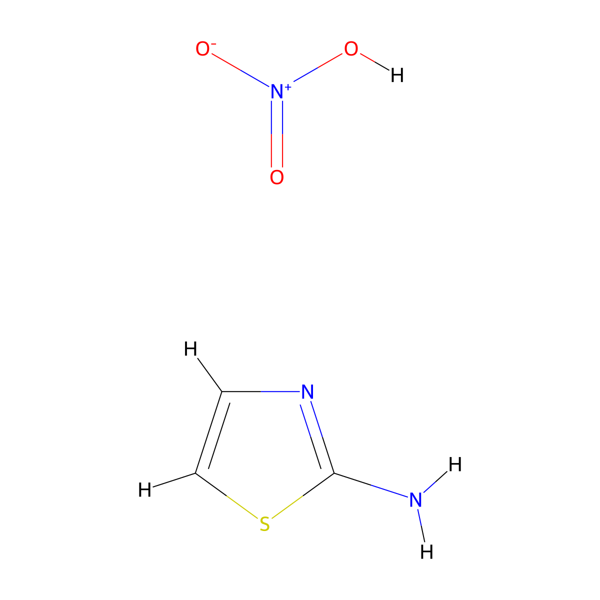 2-Thiazolamine, nitrate (1:1) molecular structure, CAS 57530-25-3