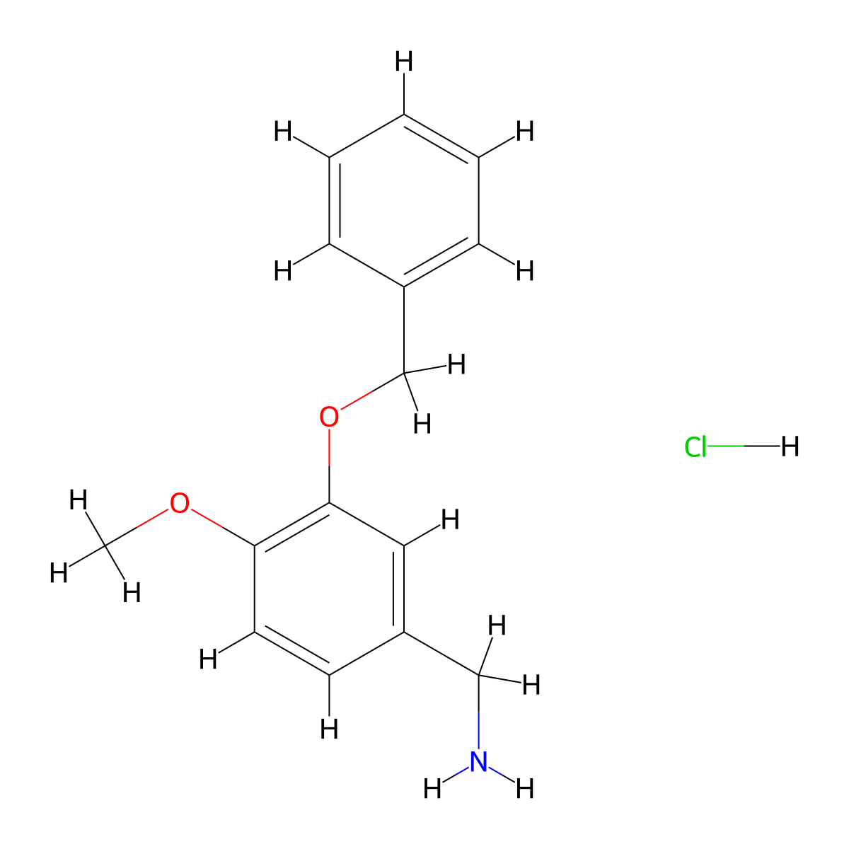 1-[3-(Benzyloxy)-4-methoxyphenyl]methanamine hydrochloride molecular structure, CAS 57535-61-2