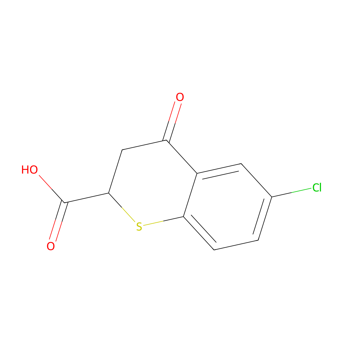 6-Chloro-4-oxothiochromane-2-carboxylic acid molecular structure, CAS 57537-85-6
