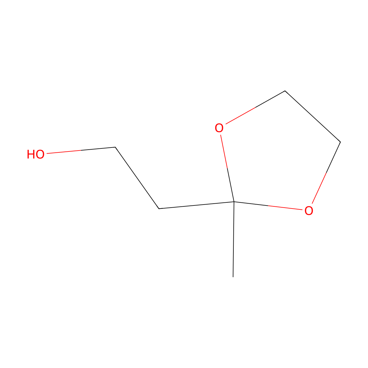 1,3-Dioxolane-2-ethanol, 2-methyl- molecular structure, CAS 5754-32-5