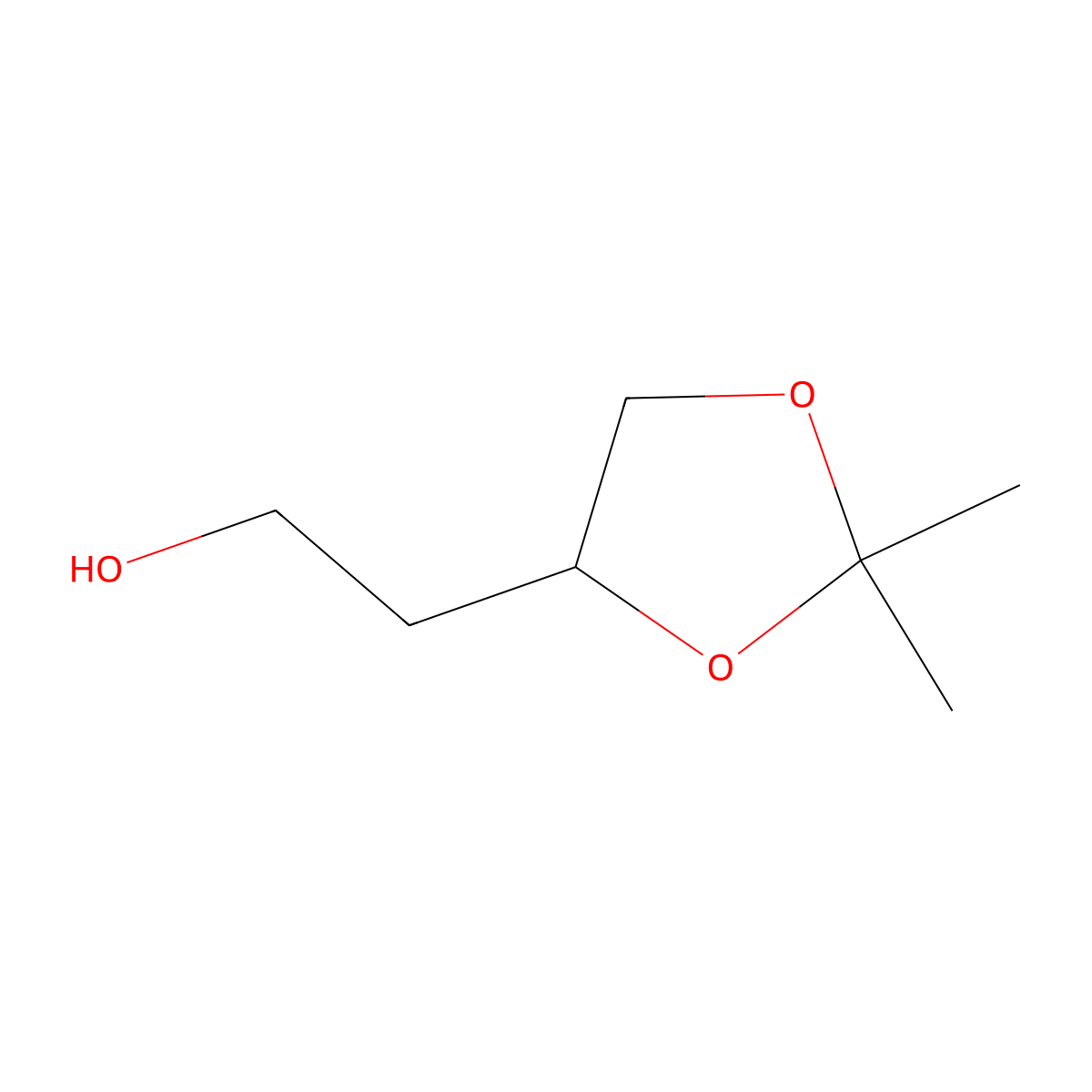 2-(2,2-Dimethyl-1,3-dioxolan-4-yl)ethan-1-ol molecular structure, CAS 5754-34-7