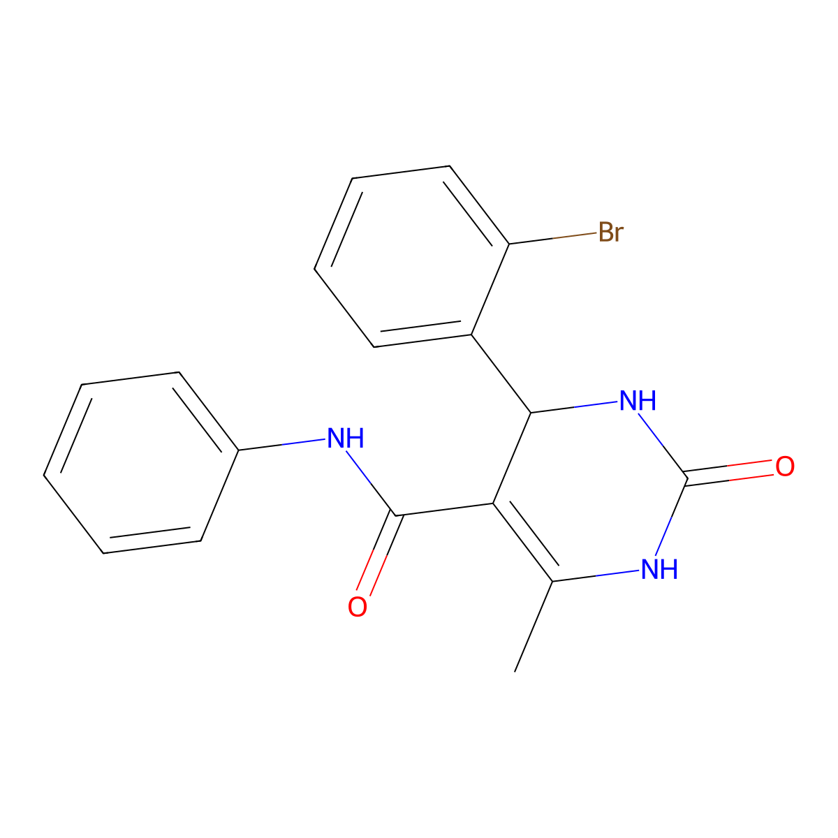 4-(2-bromophenyl)-6-methyl-2-oxo-N-phenyl-3,4-dihydro-1H-pyrimidine-5-carboxamide molecular structure, CAS 5754-38-1