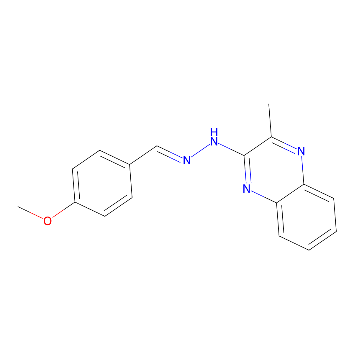N-[(4-Methoxyphenyl)methylideneamino]-3-methyl-quinoxalin-2-amine molecular structure, CAS 5754-69-8