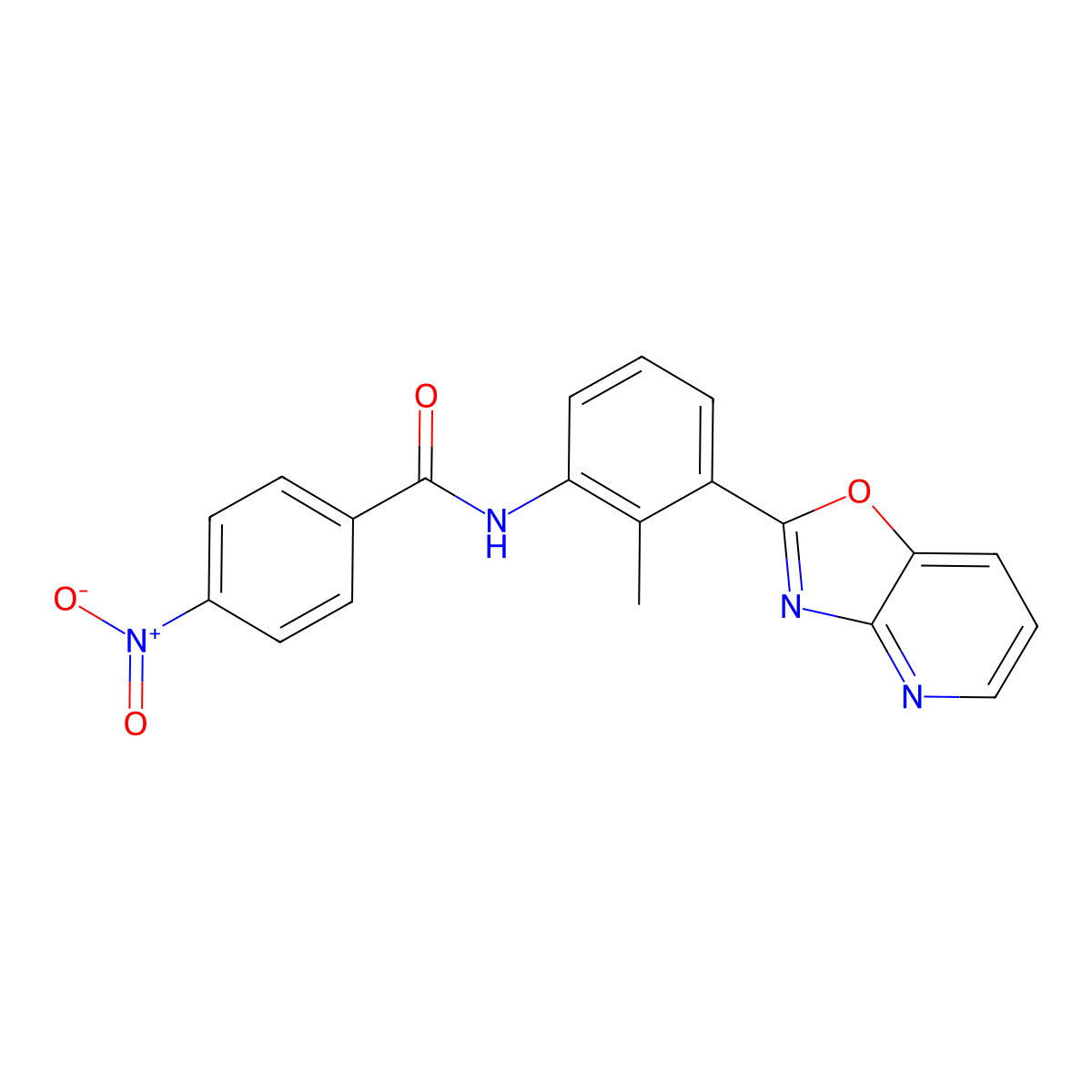 N-[2-methyl-3-([1,3]oxazolo[4,5-b]pyridin-2-yl)phenyl]-4-nitrobenzamide molecular structure, CAS 5754-93-8