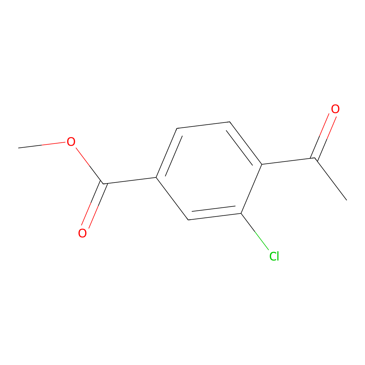 Methyl 4-acetyl-3-chlorobenzoate molecular structure, CAS 57542-71-9