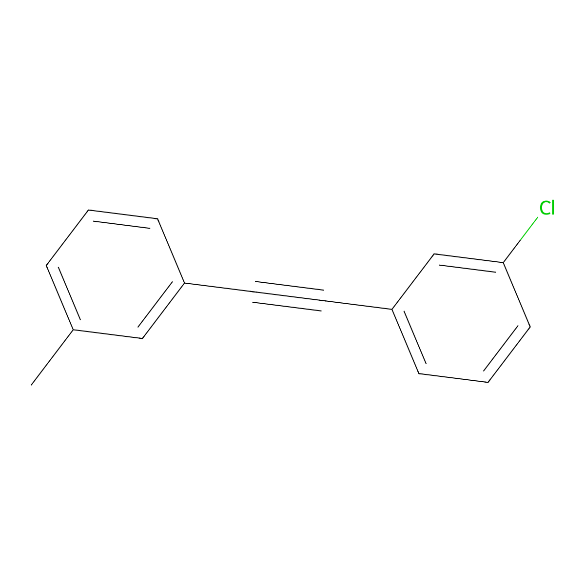 1-Chloro-3-[2-(3-methylphenyl)ethynyl]benzene molecular structure, CAS 57542-74-2