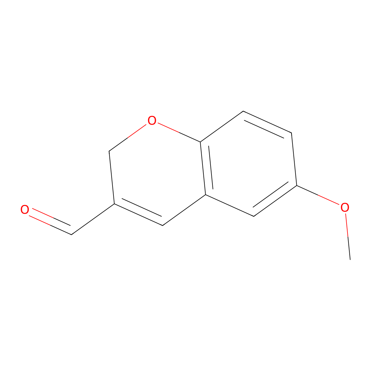 2H-1-Benzopyran-3-carboxaldehyde, 6-methoxy- molecular structure, CAS 57543-40-5