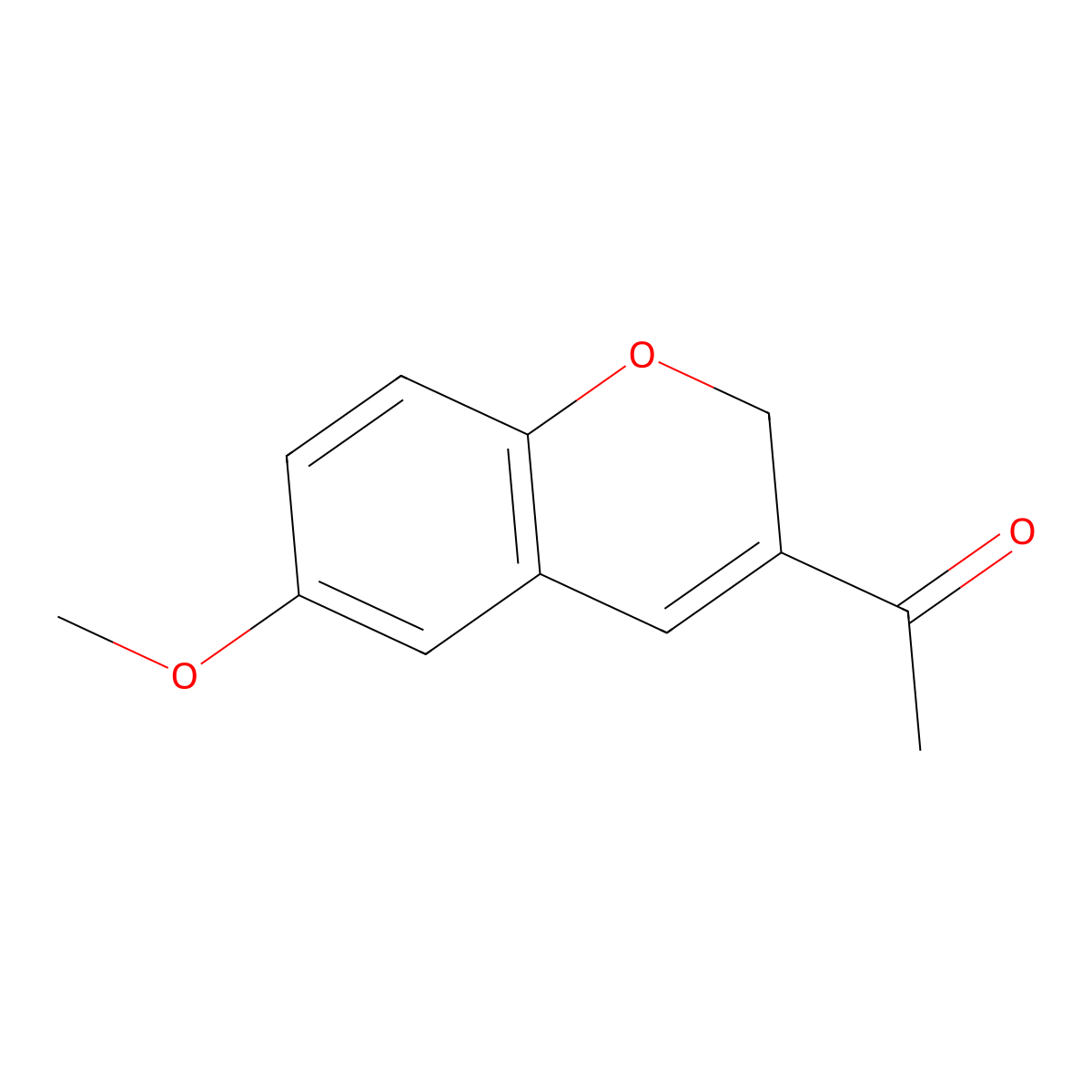 2H-1-Benzopyran, 3-acetyl-6-methoxy- molecular structure, CAS 57543-56-3