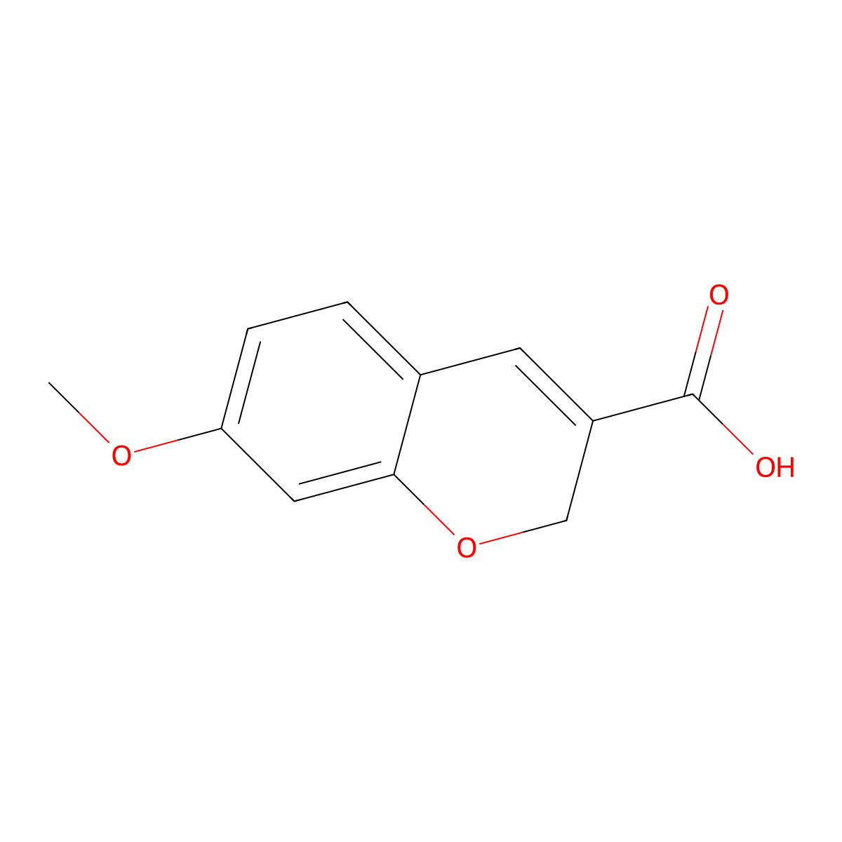 7-methoxy-2H-chromene-3-carboxylic acid molecular structure, CAS 57543-60-9