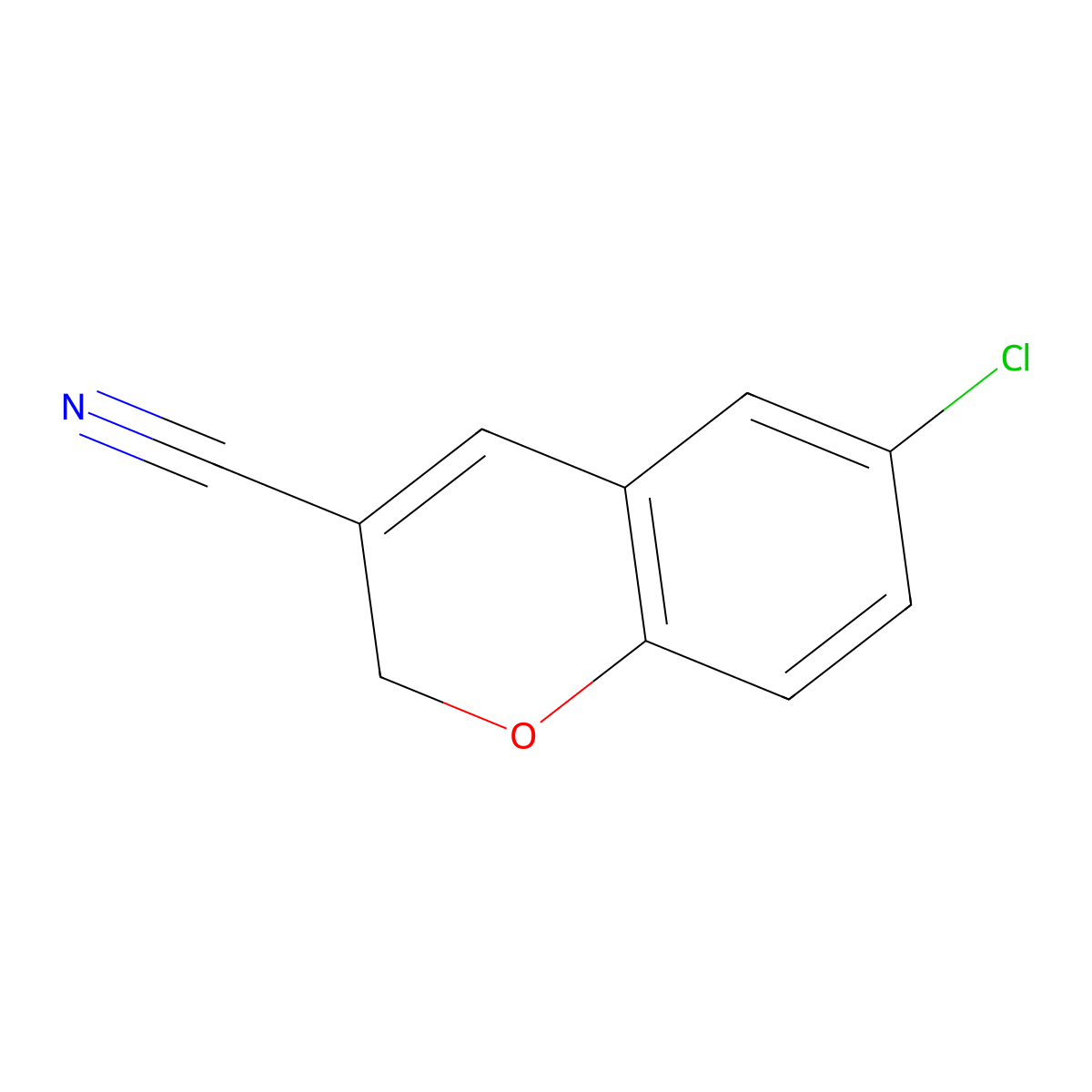 6-chloro-2H-chromene-3-carbonitrile molecular structure, CAS 57543-67-6