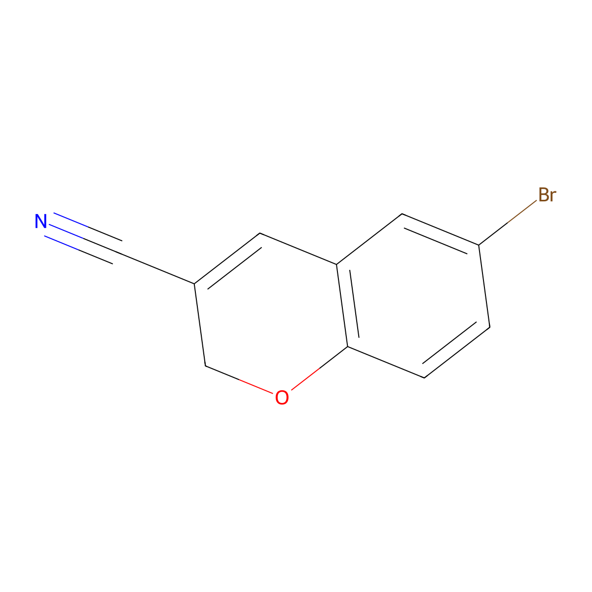6-Bromo-2H-1-benzopyran-3-carbonitrile molecular structure, CAS 57543-68-7