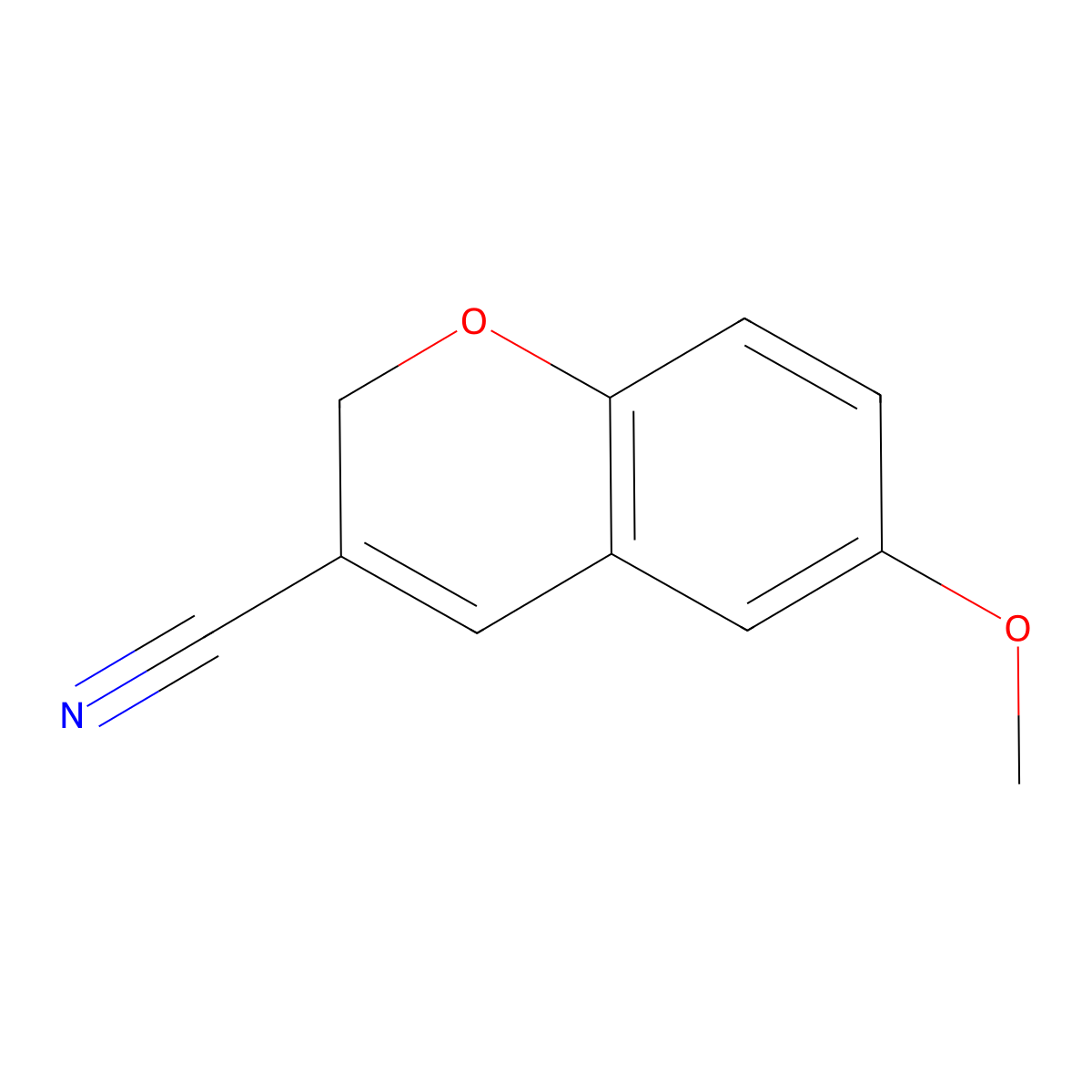 6-methoxy-2H-chromene-3-carbonitrile molecular structure, CAS 57543-71-2