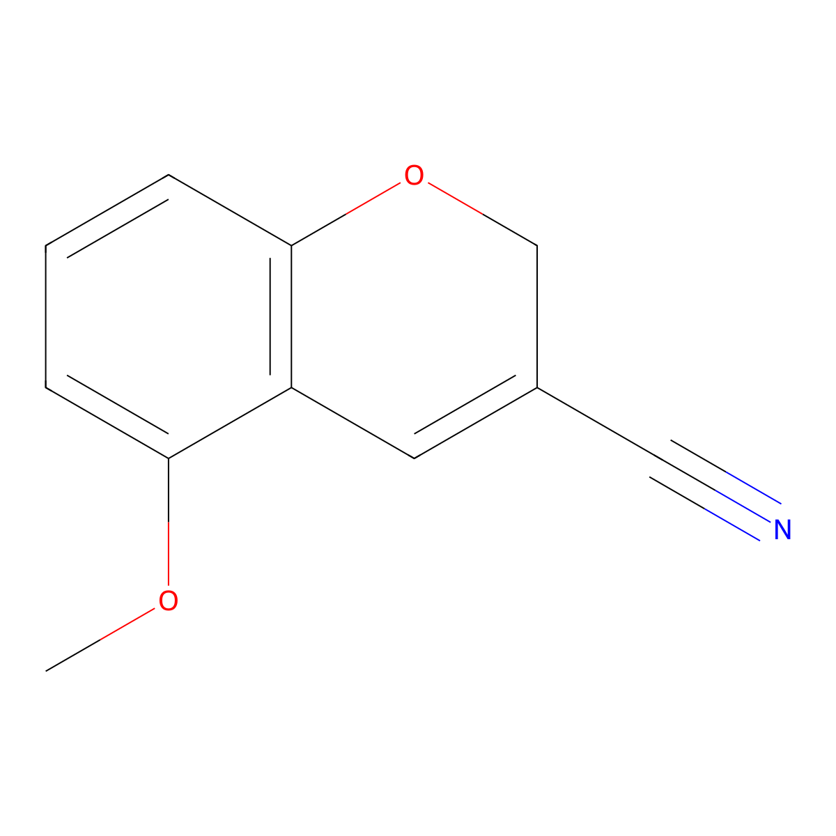 2H-1-Benzopyran-3-carbonitrile, 5-methoxy- molecular structure, CAS 57543-72-3