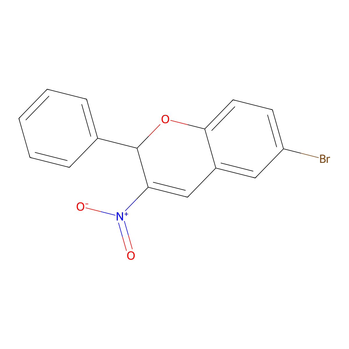 6-Bromo-3-nitro-2-phenyl-2H-1-benzopyran molecular structure, CAS 57543-86-9
