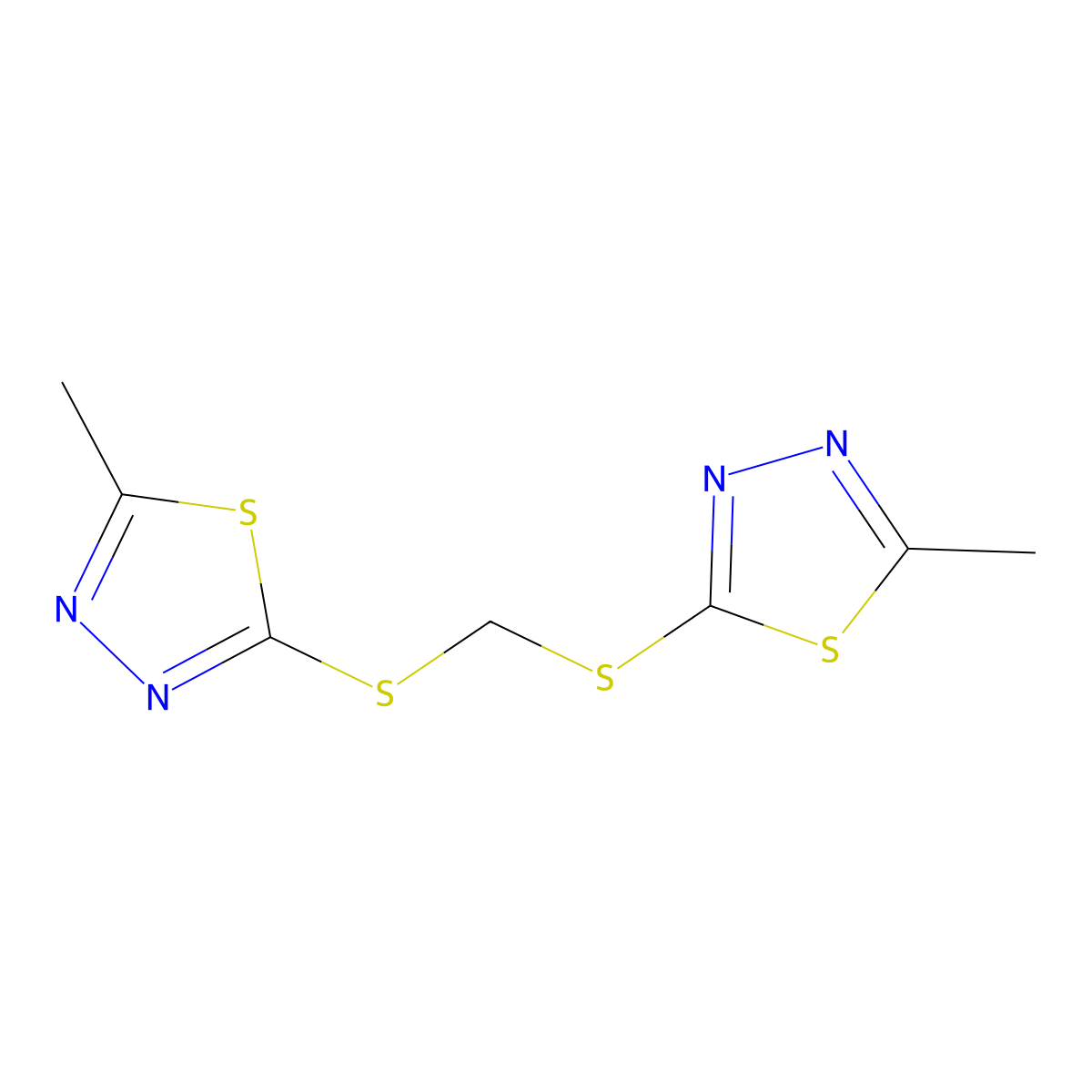 2-Methyl-5-({[(5-methyl-1,3,4-thiadiazol-2-yl)sulfanyl]methyl}sulfanyl)-1,3,4-thiadiazole molecular structure, CAS 575434-08-1