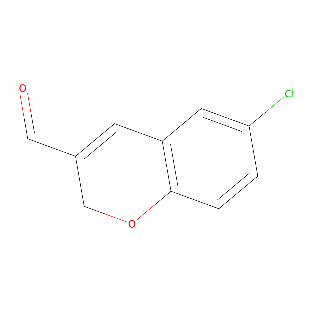 6-Chloro-2H-1-benzopyran-3-carboxaldehyde molecular structure, CAS 57544-34-0