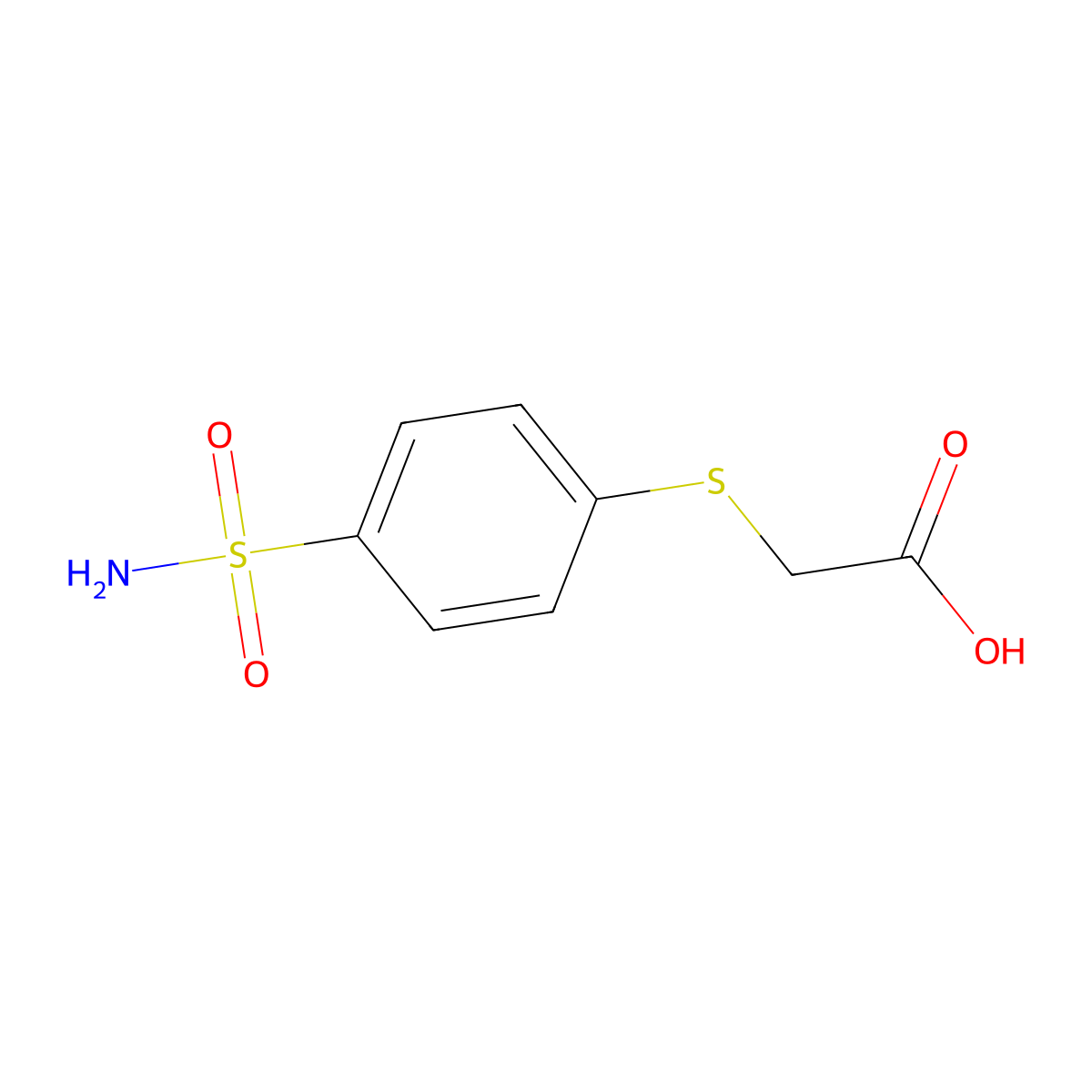 2-[(4-Sulfamoylphenyl)sulfanyl]acetic acid molecular structure, CAS 575446-72-9