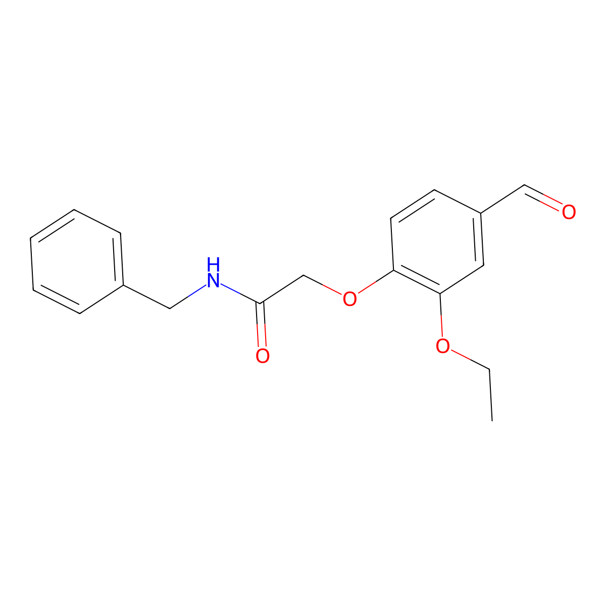 N-benzyl-2-(2-ethoxy-4-formylphenoxy)acetamide molecular structure, CAS 575448-79-2