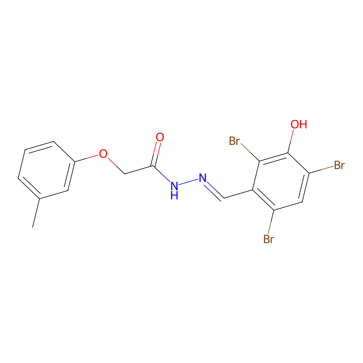 2-(3-Methylphenoxy)-N'-[(2,4,6-tribromo-3-hydroxyphenyl)methylidene]acetohydrazide molecular structure, CAS 575448-82-7