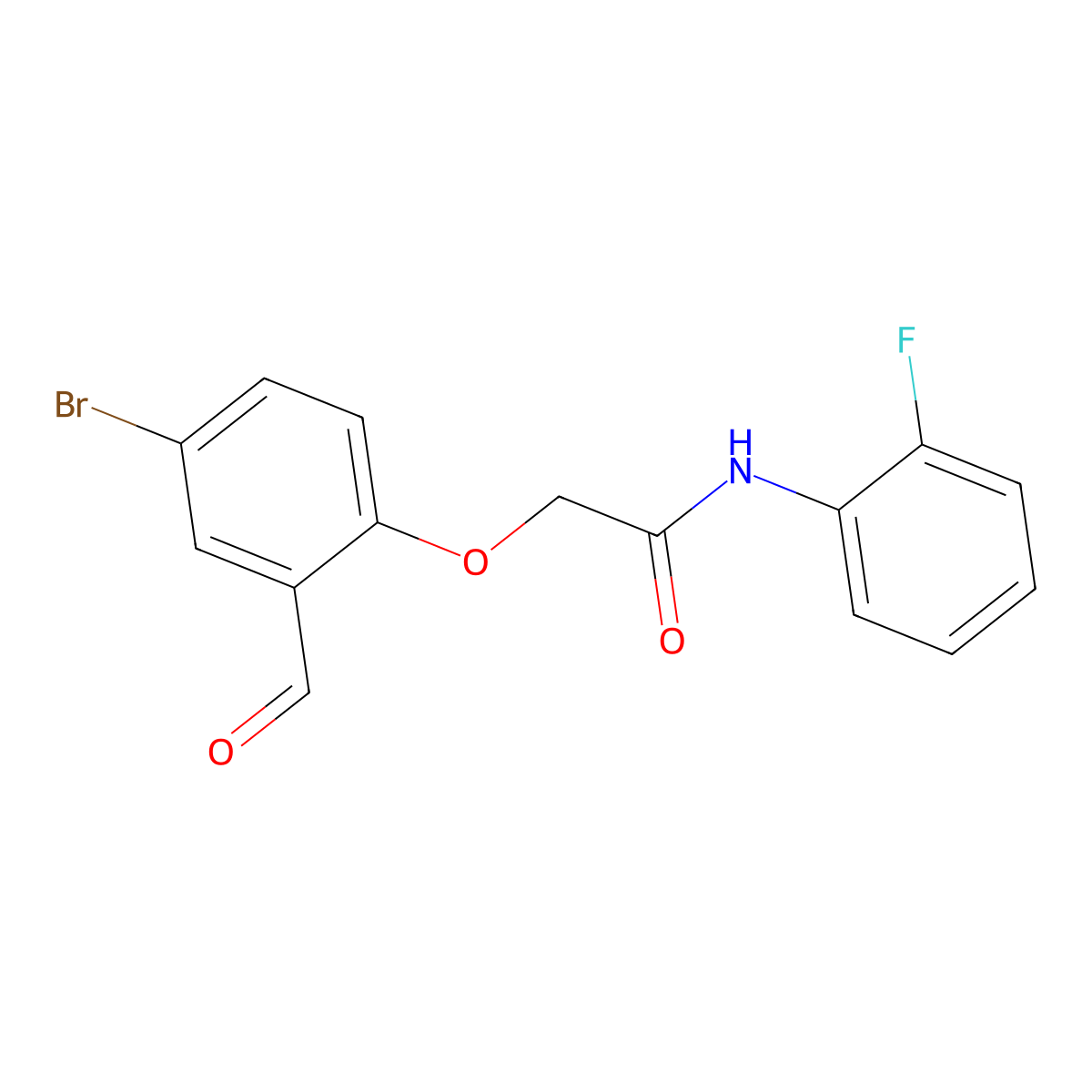 2-(4-bromo-2-formylphenoxy)-N-(2-fluorophenyl)acetamide molecular structure, CAS 575448-93-0