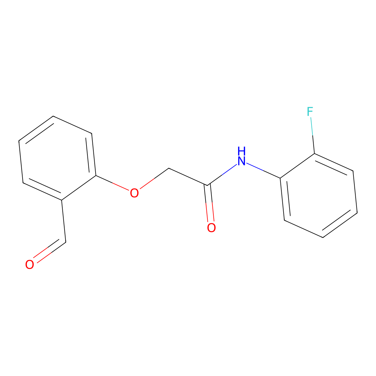 N-(2-fluorophenyl)-2-(2-formylphenoxy)acetamide molecular structure, CAS 575448-99-6