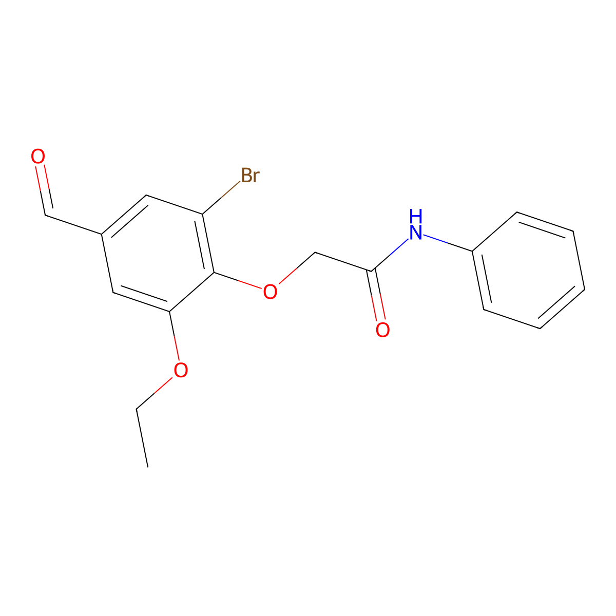 2-(2-bromo-6-ethoxy-4-formylphenoxy)-N-phenylacetamide molecular structure, CAS 575449-90-0