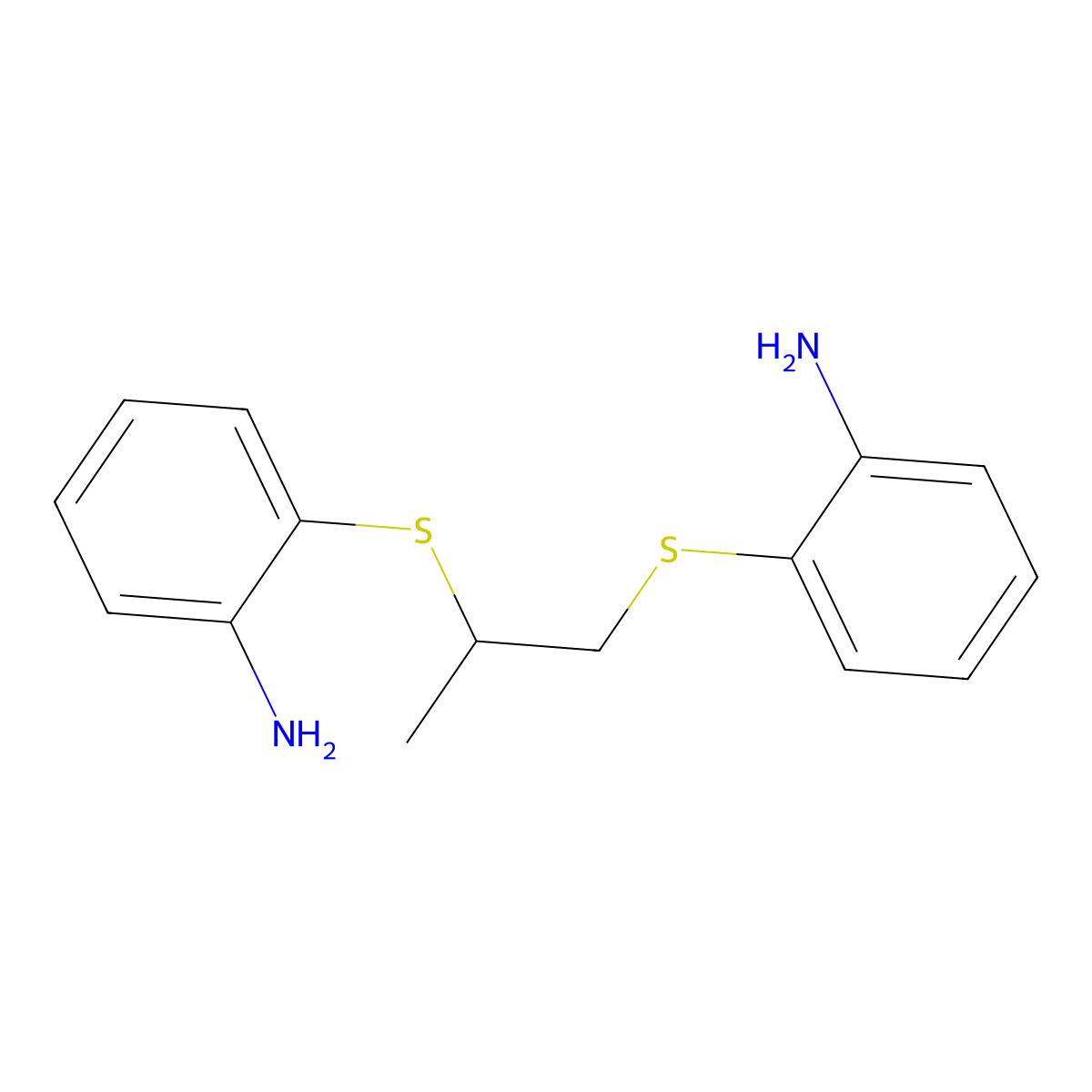 Benzenamine, 2,2'-((1-methyl-1,2-ethanediyl)bis(thio))bis- molecular structure, CAS 57545-80-9