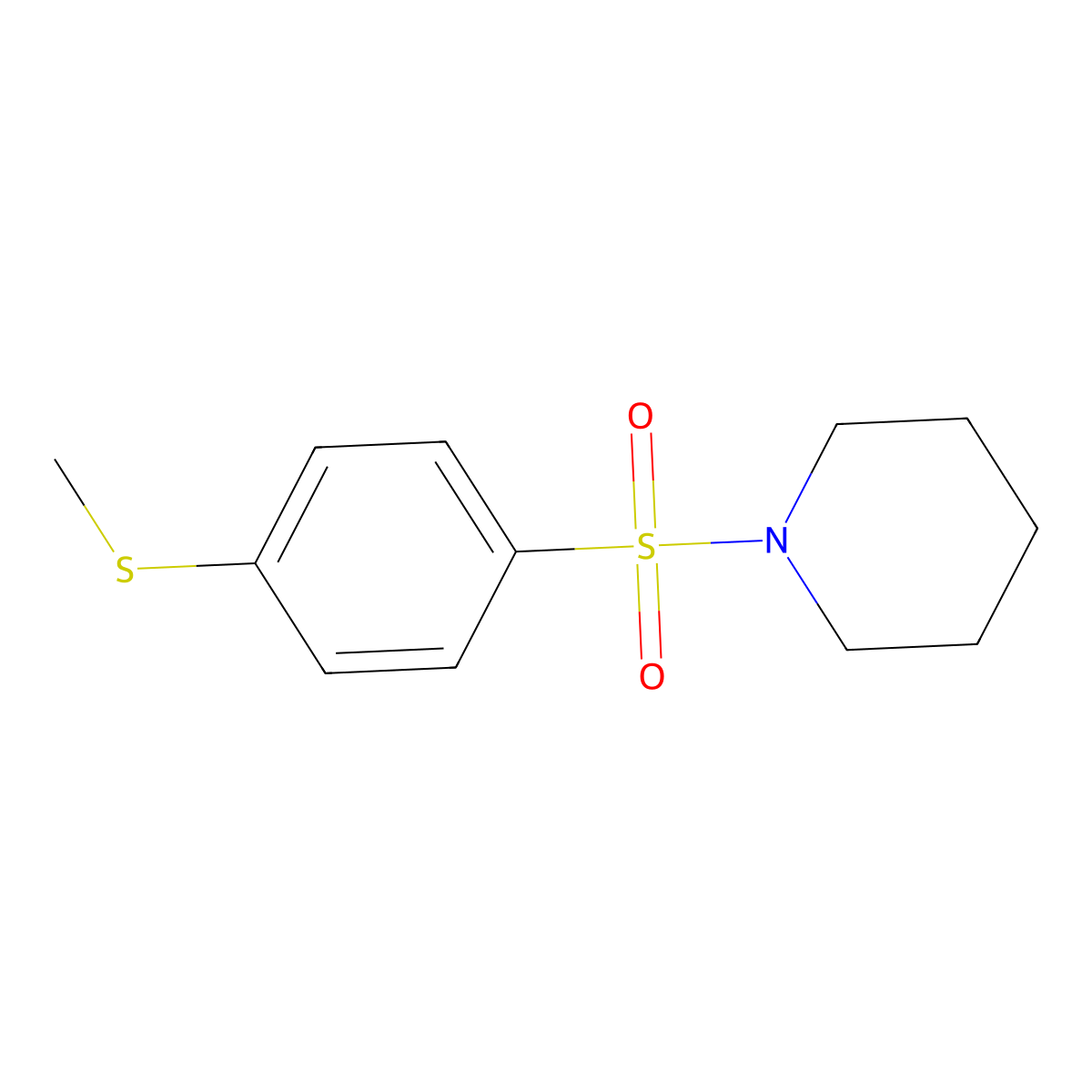 1-(4-Methylsulfanylphenyl)sulfonylpiperidine molecular structure, CAS 575450-72-5