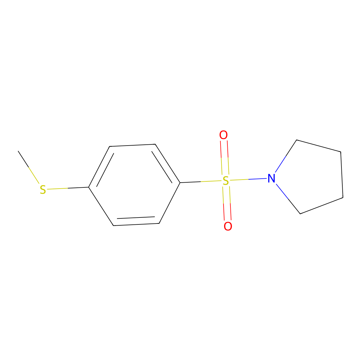 1-(4-Methylsulfanylphenyl)sulfonylpyrrolidine molecular structure, CAS 575450-73-6