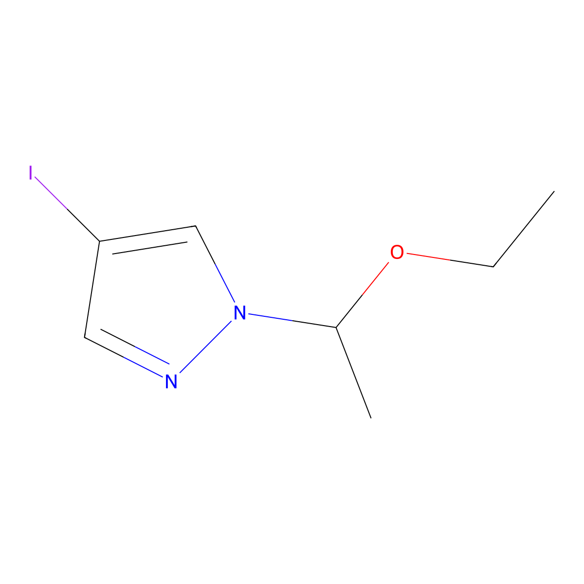 1-(1-Ethoxyethyl)-4-iodo-1H-pyrazole molecular structure, CAS 575452-22-1