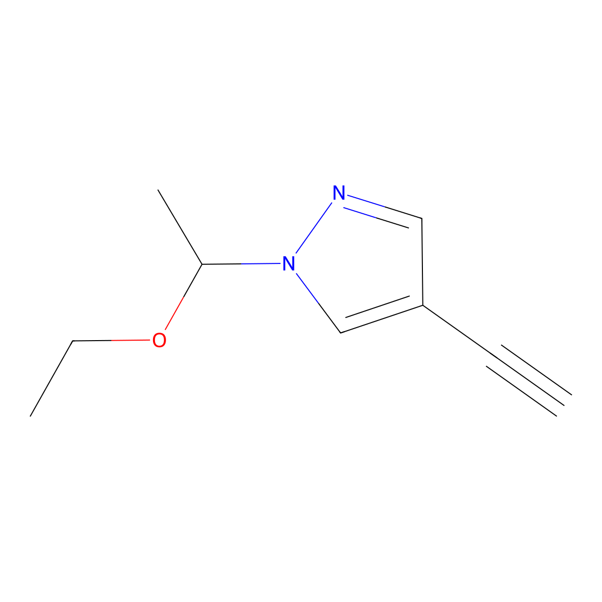 1-(1-ethoxyethyl)-4-ethynyl-1H-pyrazole molecular structure, CAS 575452-26-5