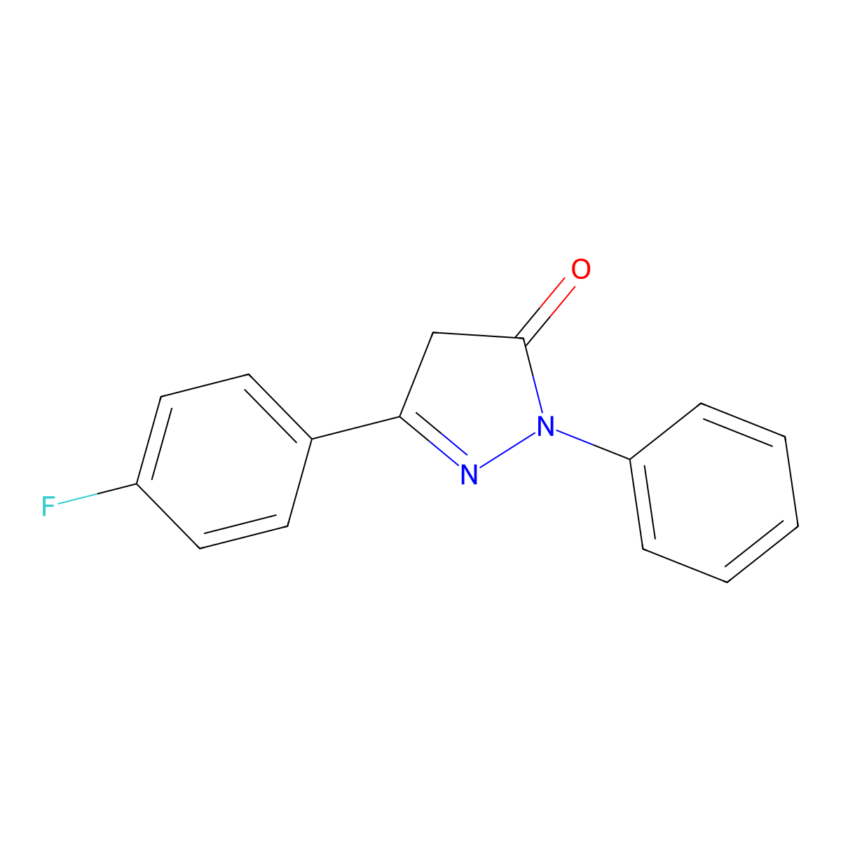 2,4-Dihydro-5-(4-fluorophenyl)-2-phenyl-3H-pyrazol-3-one molecular structure, CAS 575455-54-8