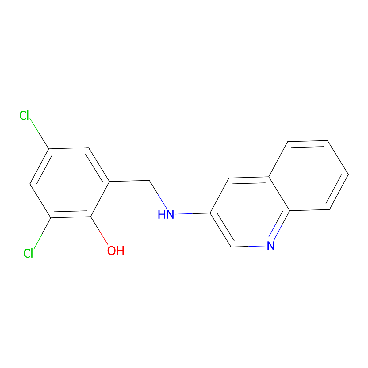 2,4-Dichloro-6-[(quinolin-3-ylamino)methyl]phenol molecular structure, CAS 575459-44-8
