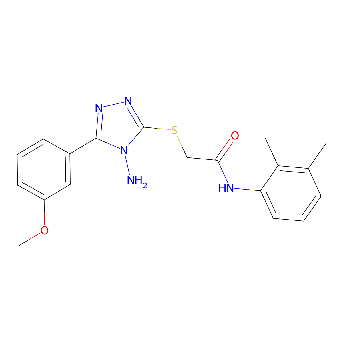 2-{[4-amino-5-(3-methoxyphenyl)-4H-1,2,4-triazol-3-yl]sulfanyl}-N-(2,3-dimethylphenyl)acetamide molecular structure, CAS 575460-01-4