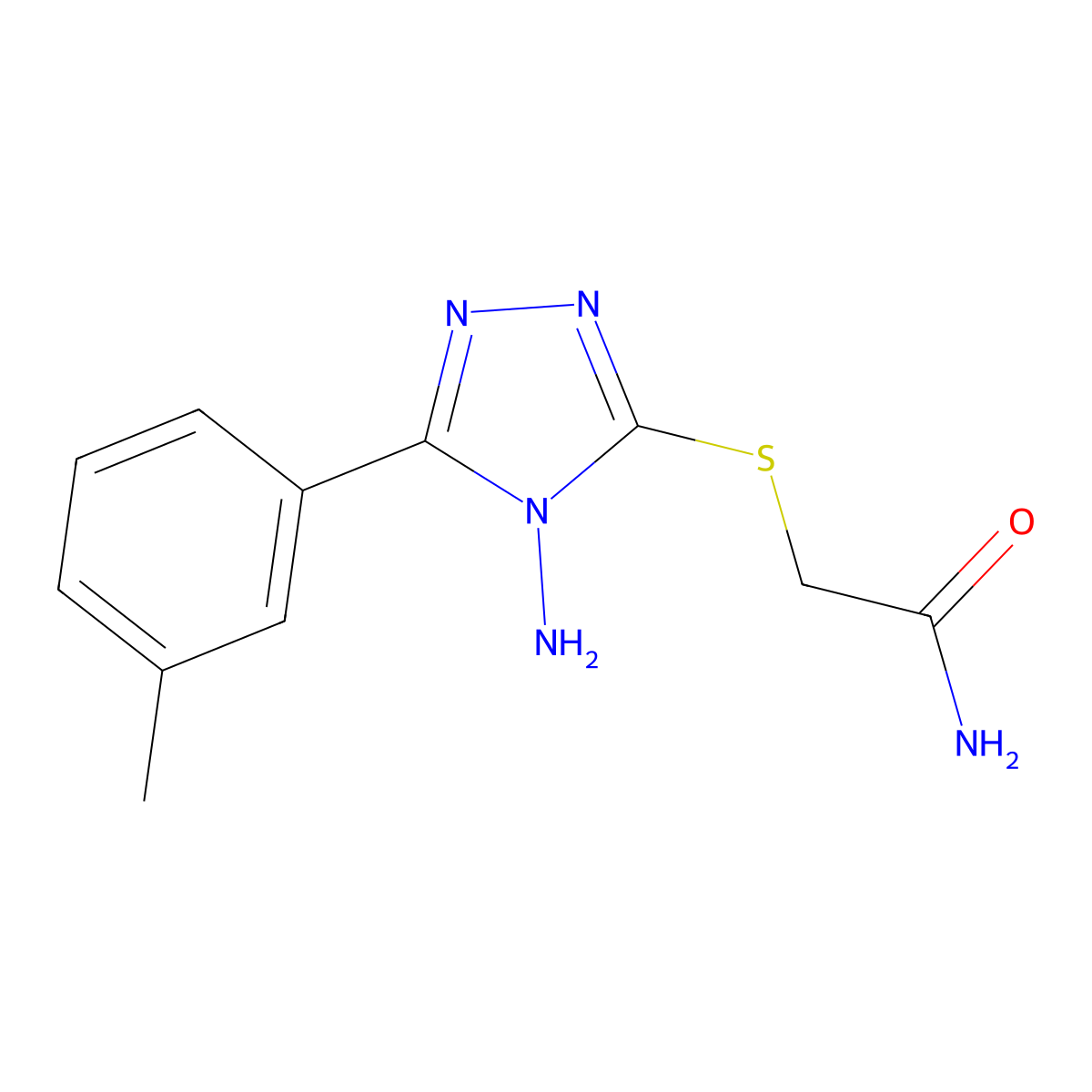 2-[4-Amino-5-(3-methylphenyl)-1,2,4-triazol-3-ylthio]acetamide molecular structure, CAS 575460-26-3