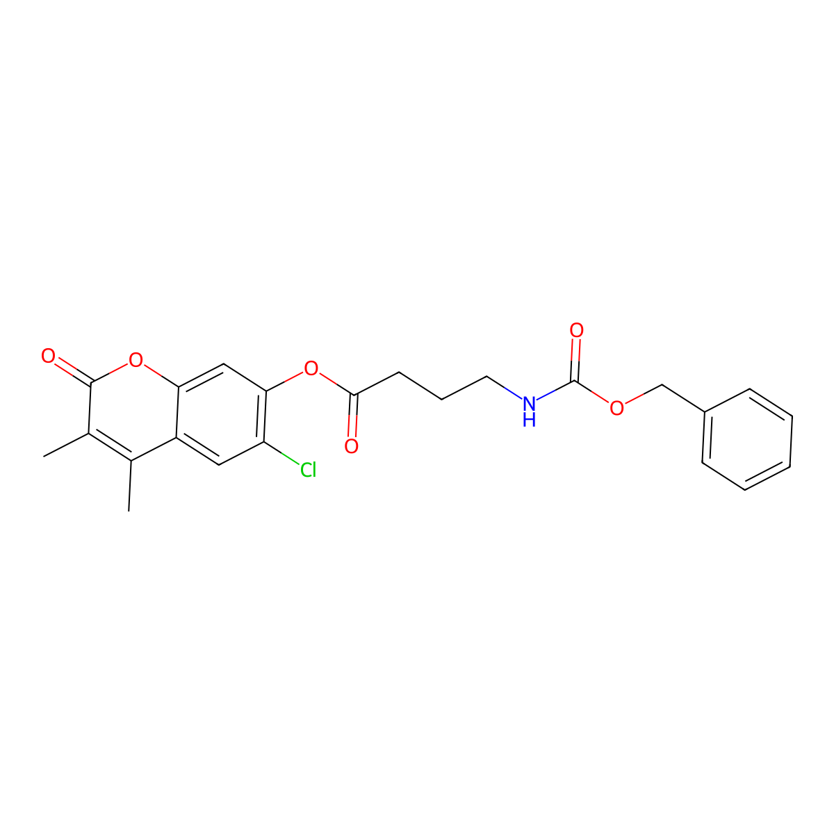 6-chloro-3,4-dimethyl-2-oxo-2H-chromen-7-yl 4-{[(benzyloxy)carbonyl]amino}butanoate molecular structure, CAS 575460-35-4
