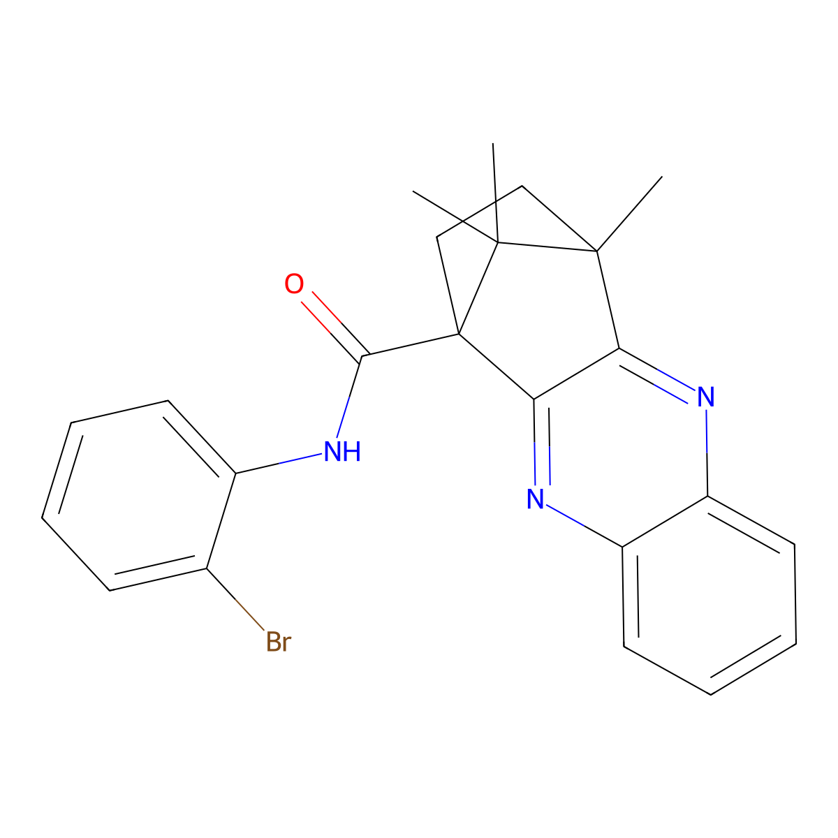 N-(2-Bromophenyl)-12,15,15-trimethyl-3,10-diazatetracyclo[10.2.1.02,11.04,9]pentadeca-2,4,6,8,10-pentaene-1-carboxamide molecular structure, CAS 575460-39-8