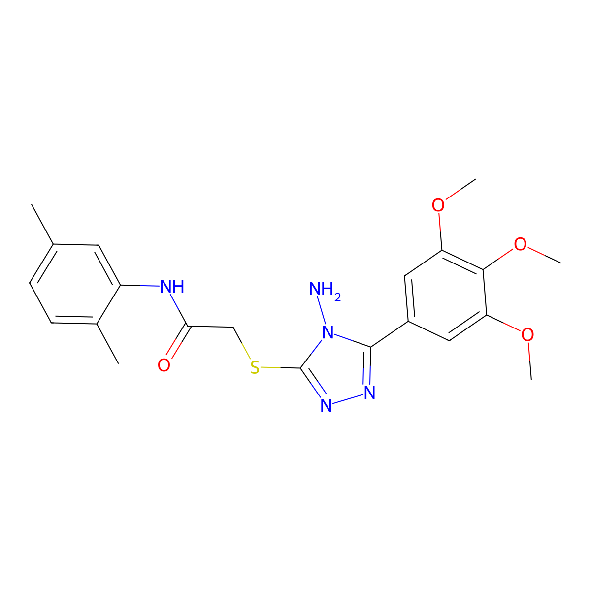 2-{[4-amino-5-(3,4,5-trimethoxyphenyl)-4H-1,2,4-triazol-3-yl]sulfanyl}-N-(2,5-dimethylphenyl)acetamide molecular structure, CAS 575460-61-6