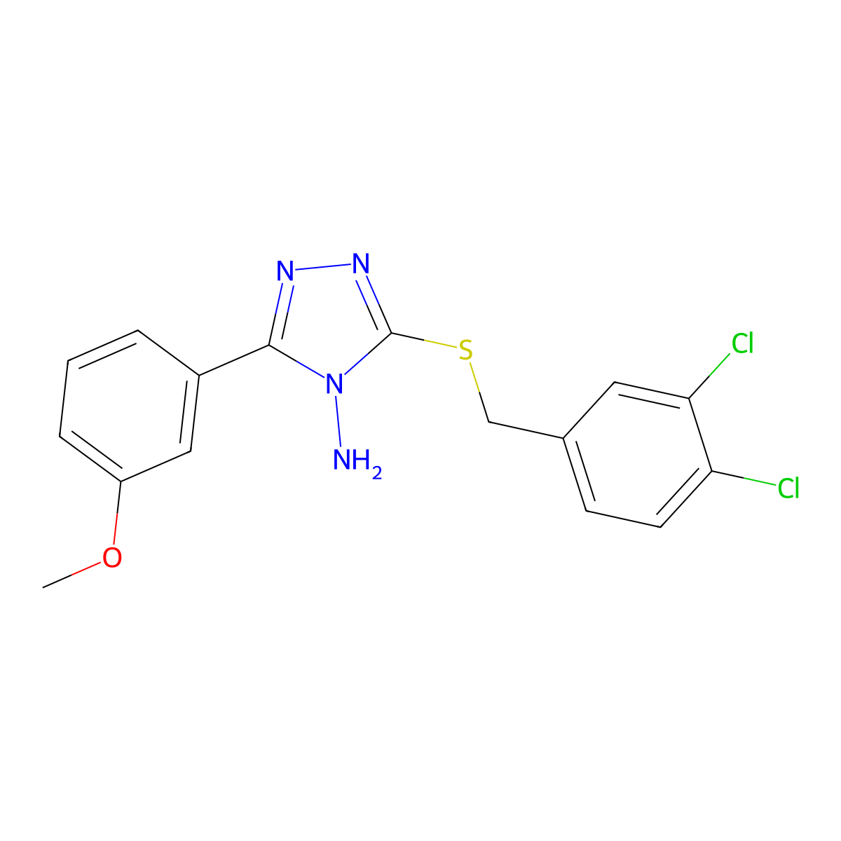 3-[(3,4-dichlorobenzyl)sulfanyl]-5-(3-methoxyphenyl)-4H-1,2,4-triazol-4-amine molecular structure, CAS 575460-93-4
