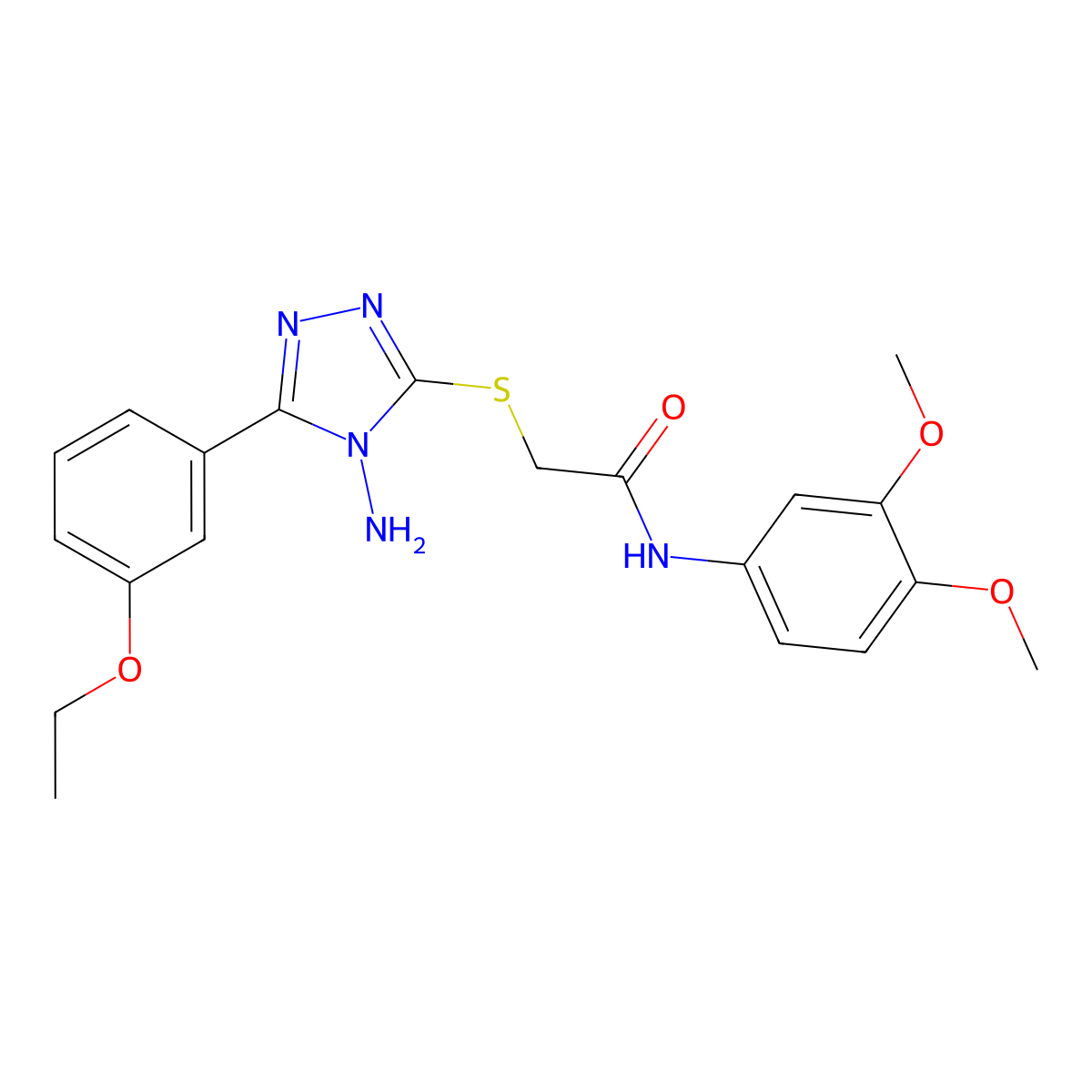 2-[4-amino-5-(3-ethoxyphenyl)(1,2,4-triazol-3-ylthio)]-N-(3,4-dimethoxyphenyl) acetamide molecular structure, CAS 575461-18-6