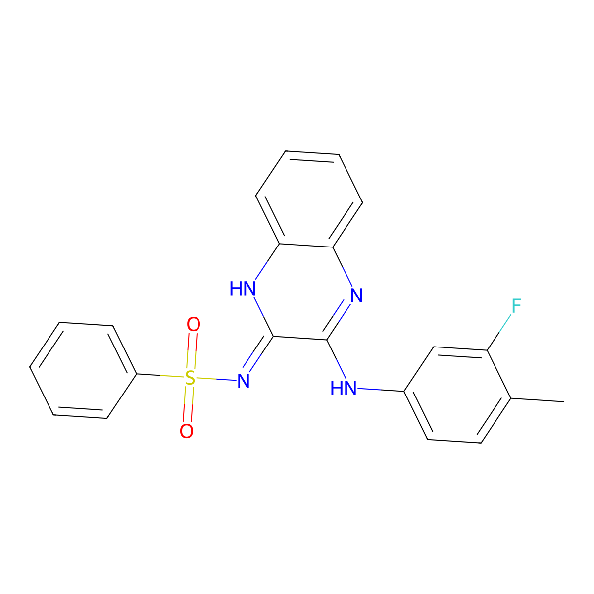 N-[3-(3-fluoro-4-methylanilino)-2-quinoxalinyl]benzenesulfonamide molecular structure, CAS 575461-29-9