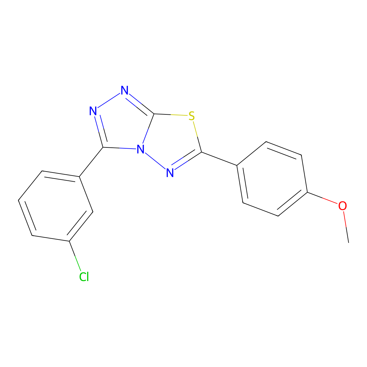 3-(3-Chlorophenyl)-6-(4-methoxyphenyl)-[1,2,4]triazolo[3,4-b][1,3,4]thiadiazole molecular structure, CAS 575461-38-0