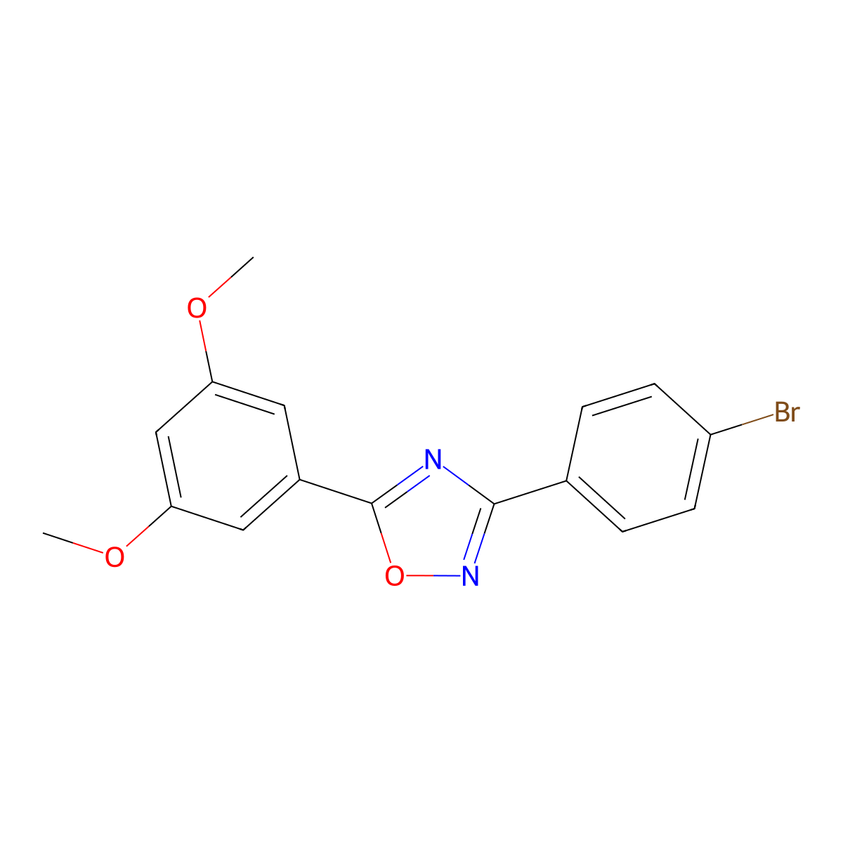 3-(4-Bromophenyl)-5-(3,5-dimethoxyphenyl)-1,2,4-oxadiazole molecular structure, CAS 575461-41-5