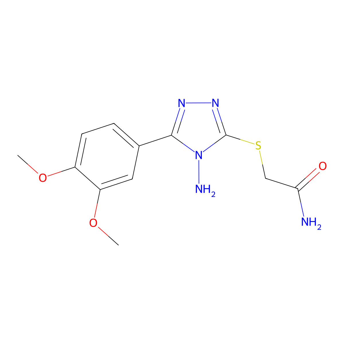 2-((4-Amino-5-(3,4-dimethoxyphenyl)-4H-1,2,4-triazol-3-YL)thio)acetamide molecular structure, CAS 575461-59-5