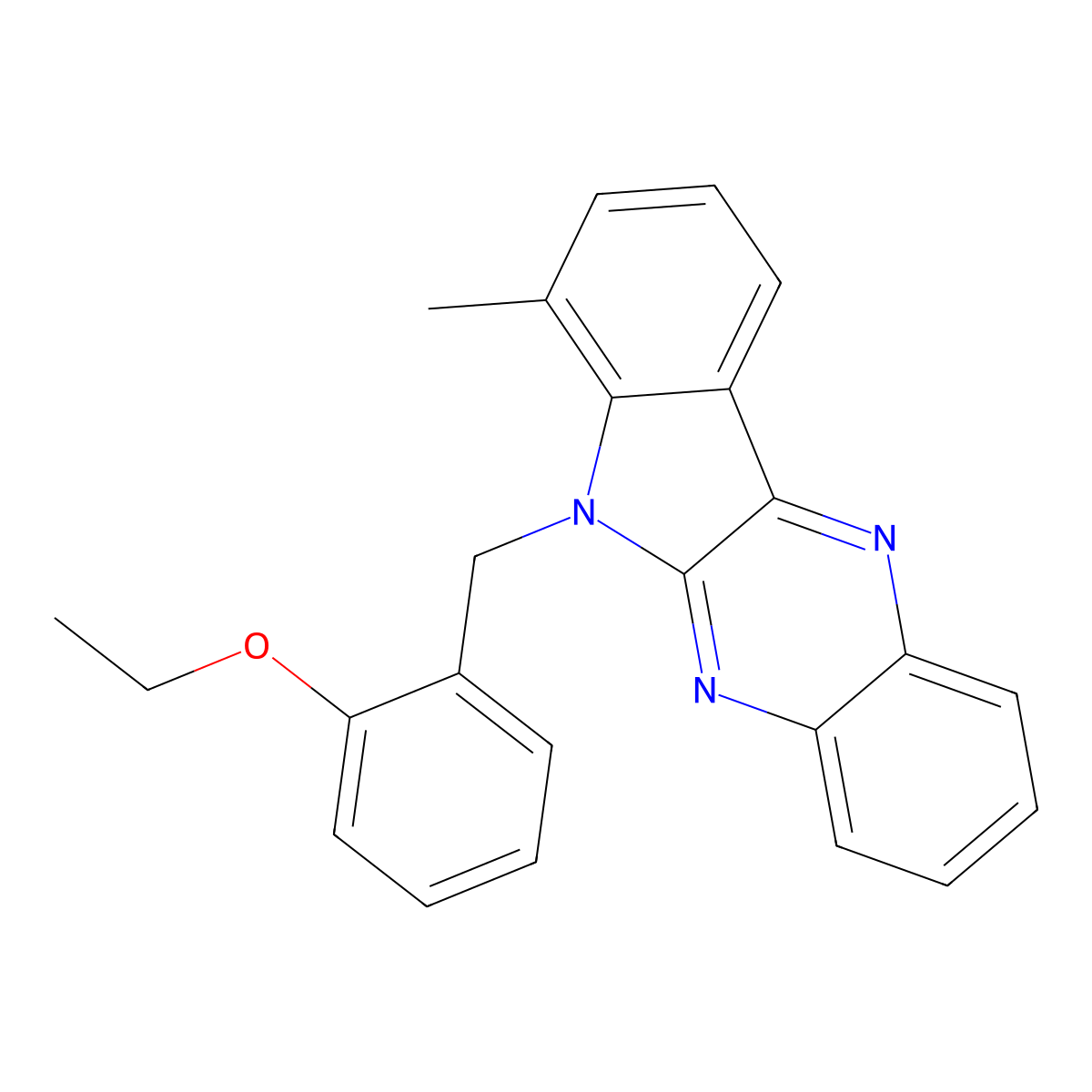 6-(2-ethoxybenzyl)-7-methyl-6H-indolo[2,3-b]quinoxaline molecular structure, CAS 575462-29-2