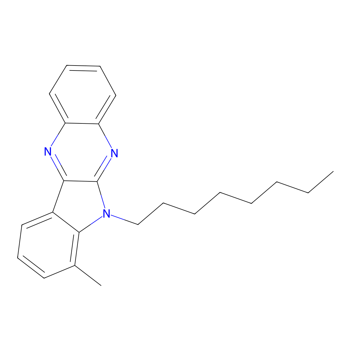 4-Methyl-5-octylindolo[2,3-b]quinoxaline molecular structure, CAS 575462-37-2