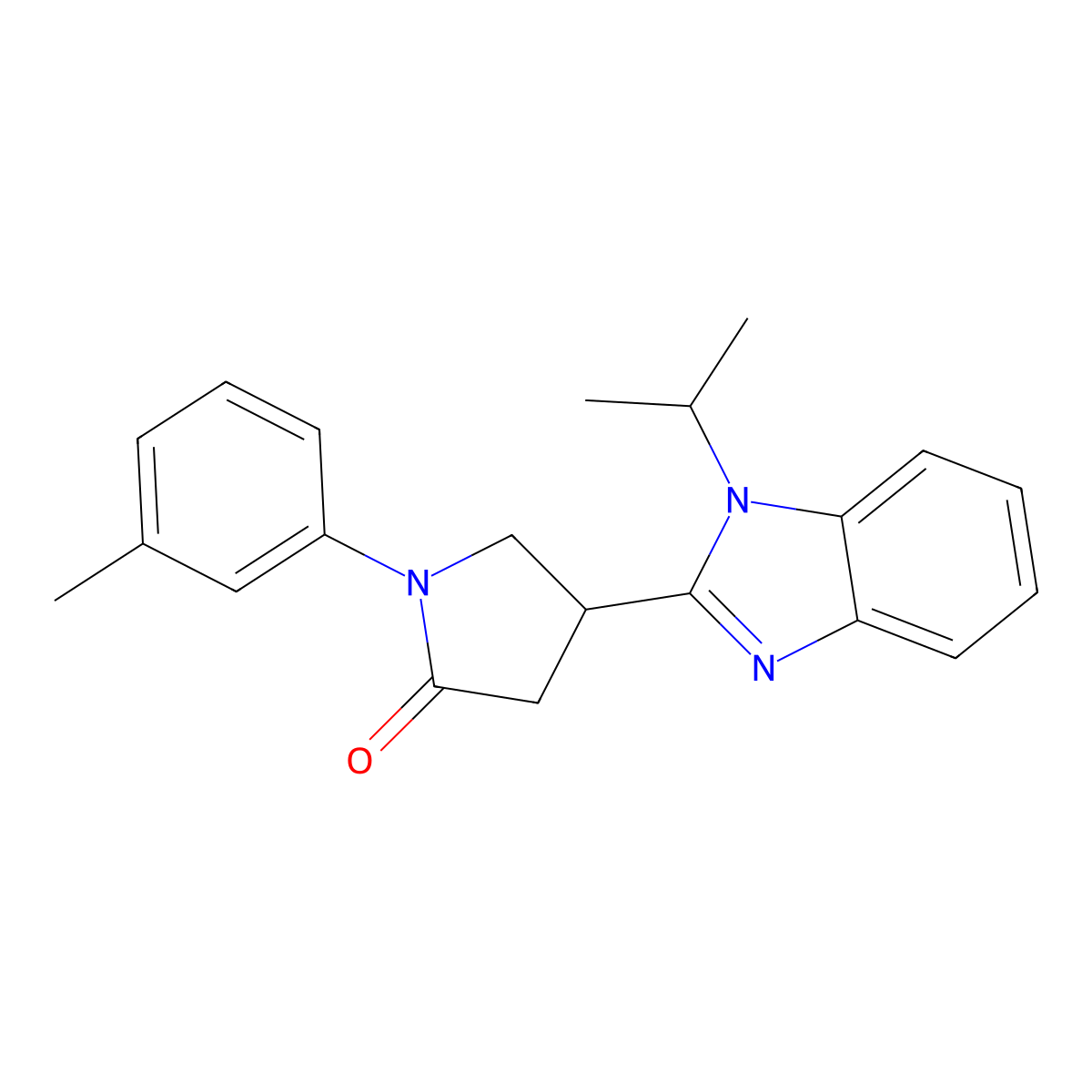 4-(1-isopropyl-1H-benzo[d]imidazol-2-yl)-1-(m-tolyl)pyrrolidin-2-one molecular structure, CAS 575463-01-3