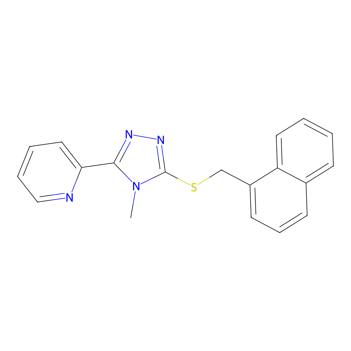 2-{4-methyl-5-[(naphthalen-1-ylmethyl)sulfanyl]-4H-1,2,4-triazol-3-yl}pyridine molecular structure, CAS 575463-31-9