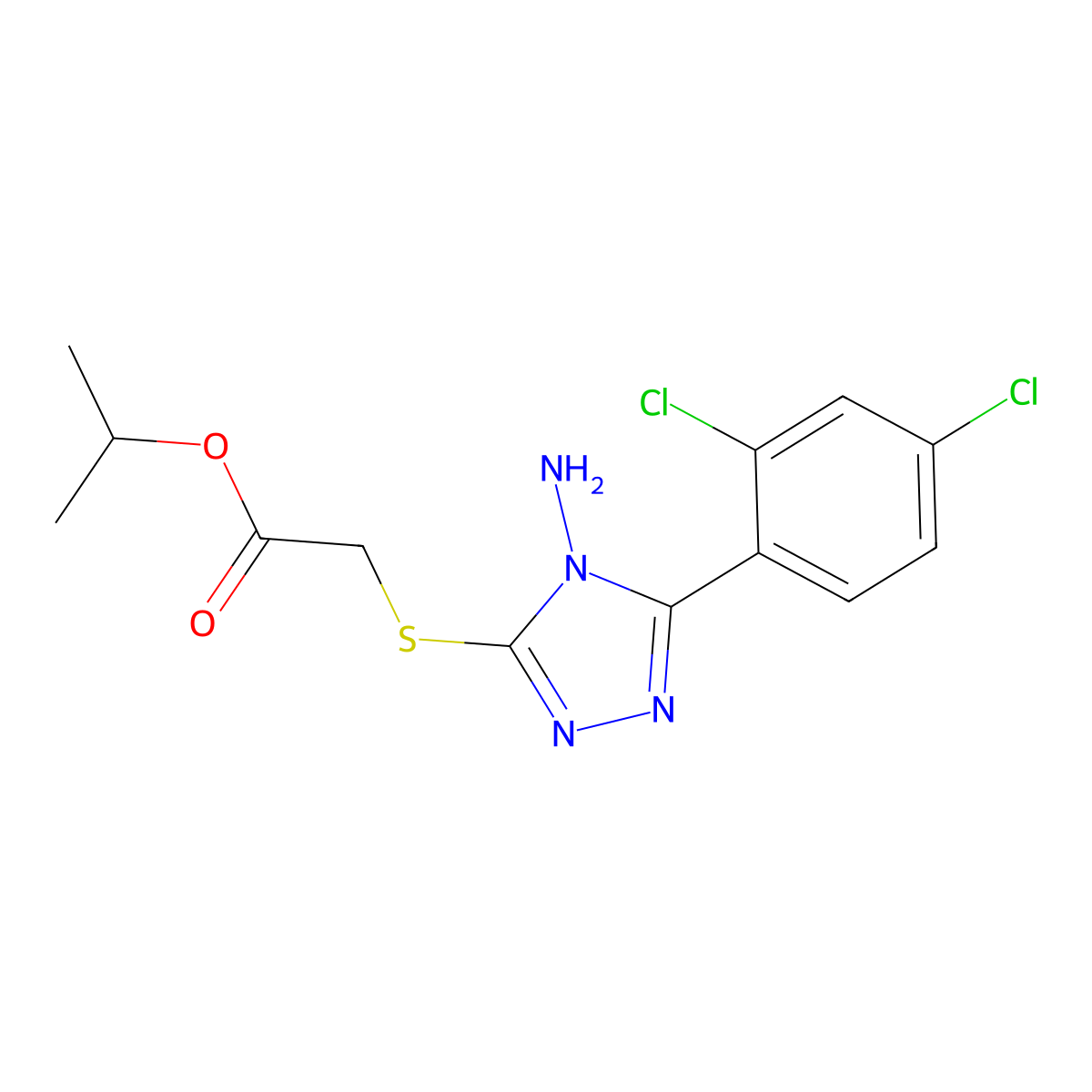 Isopropyl ((4-amino-5-(2,4-dichlorophenyl)-4H-1,2,4-triazol-3-YL)thio)acetate molecular structure, CAS 575463-56-8