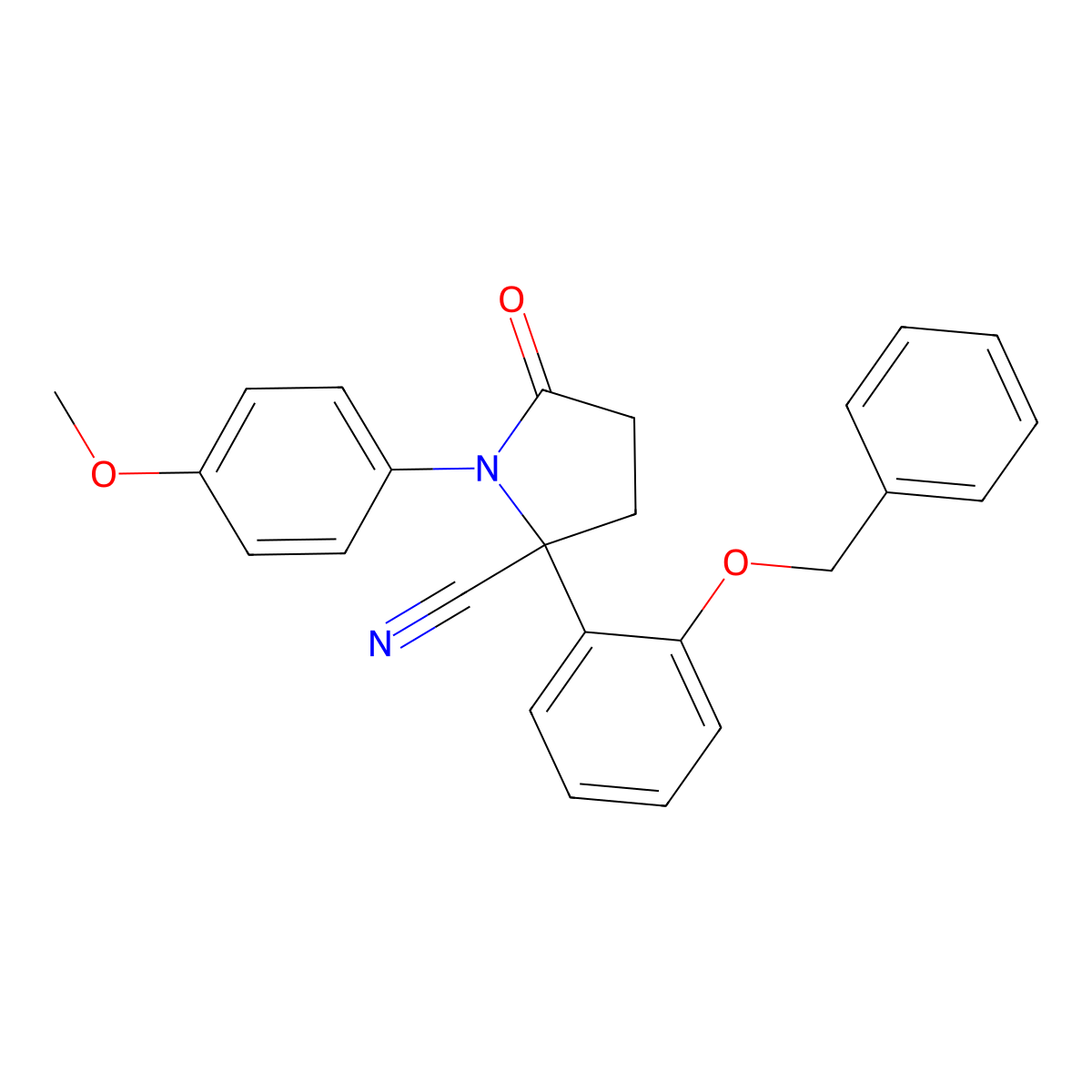 2-[2-(Benzyloxy)phenyl]-1-(4-methoxyphenyl)-5-oxo-2-pyrrolidinecarbonitrile molecular structure, CAS 575463-59-1